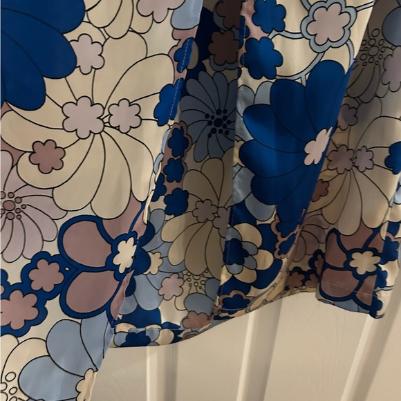 Zara Blue Floral Retro Strapless Maxi Dress Size Medium NEW With Tags - Picture 5 of 14